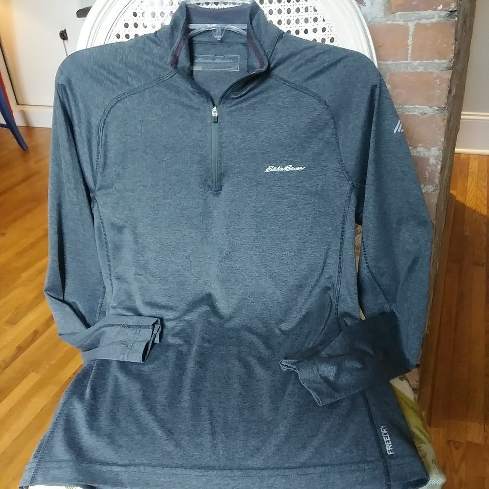 Men's Eddie Bauer Gray Motion 1/4 Zip Small